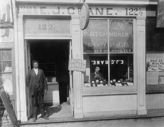 E.J. Crane, watchmaker and jewelry store, c.1899